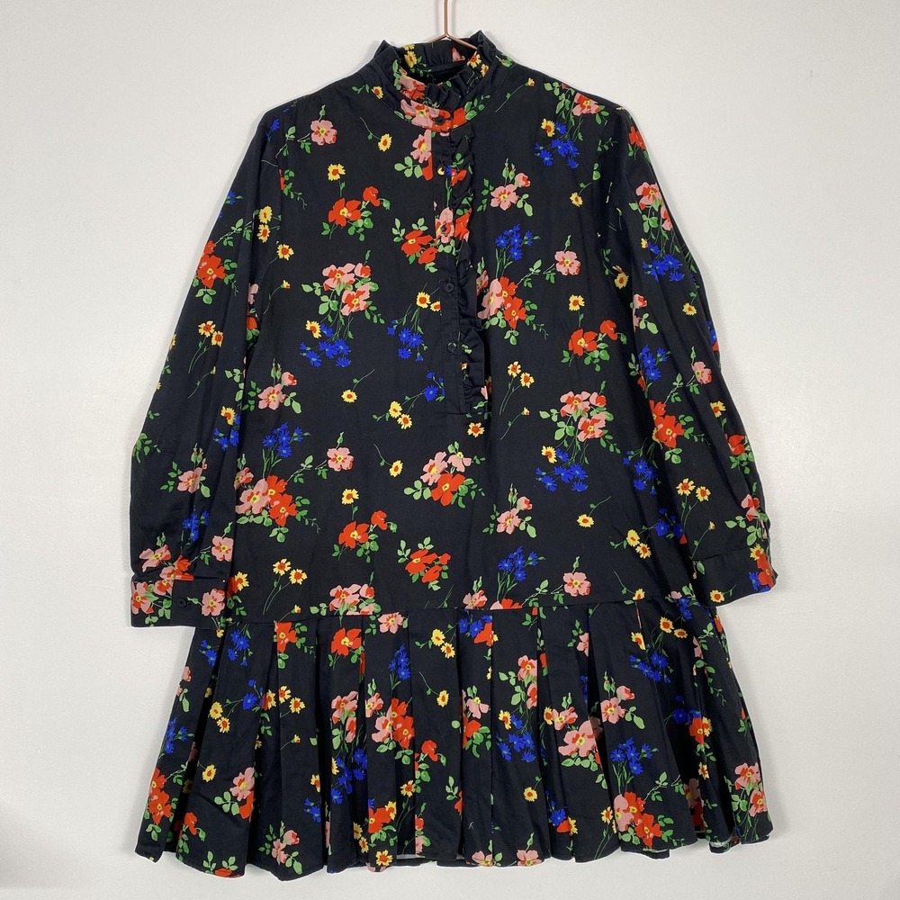 Tuckernuck Dress Womens XL Black Floral After Light Amaryllis Tate Mini Shift